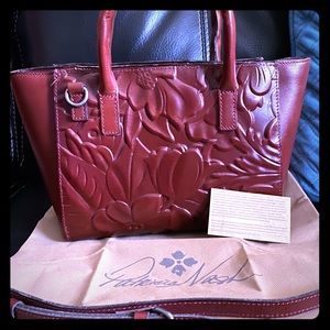 Patricia Nash Tooled Floral Embossed Leather Tote